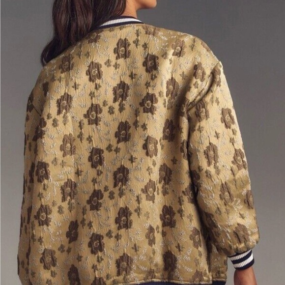 Anthropologie pilcro slouchy floral bomber jacket size medium - Picture 6 of 6